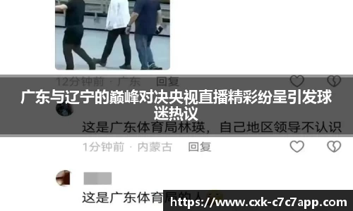 广东与辽宁的巅峰对决央视直播精彩纷呈引发球迷热议